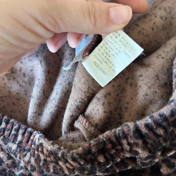 Jumping Joy Womens Leopard Velvet Velour Vintage Pull On Pant Leggings Sz S 90s - Picture 7 of 11